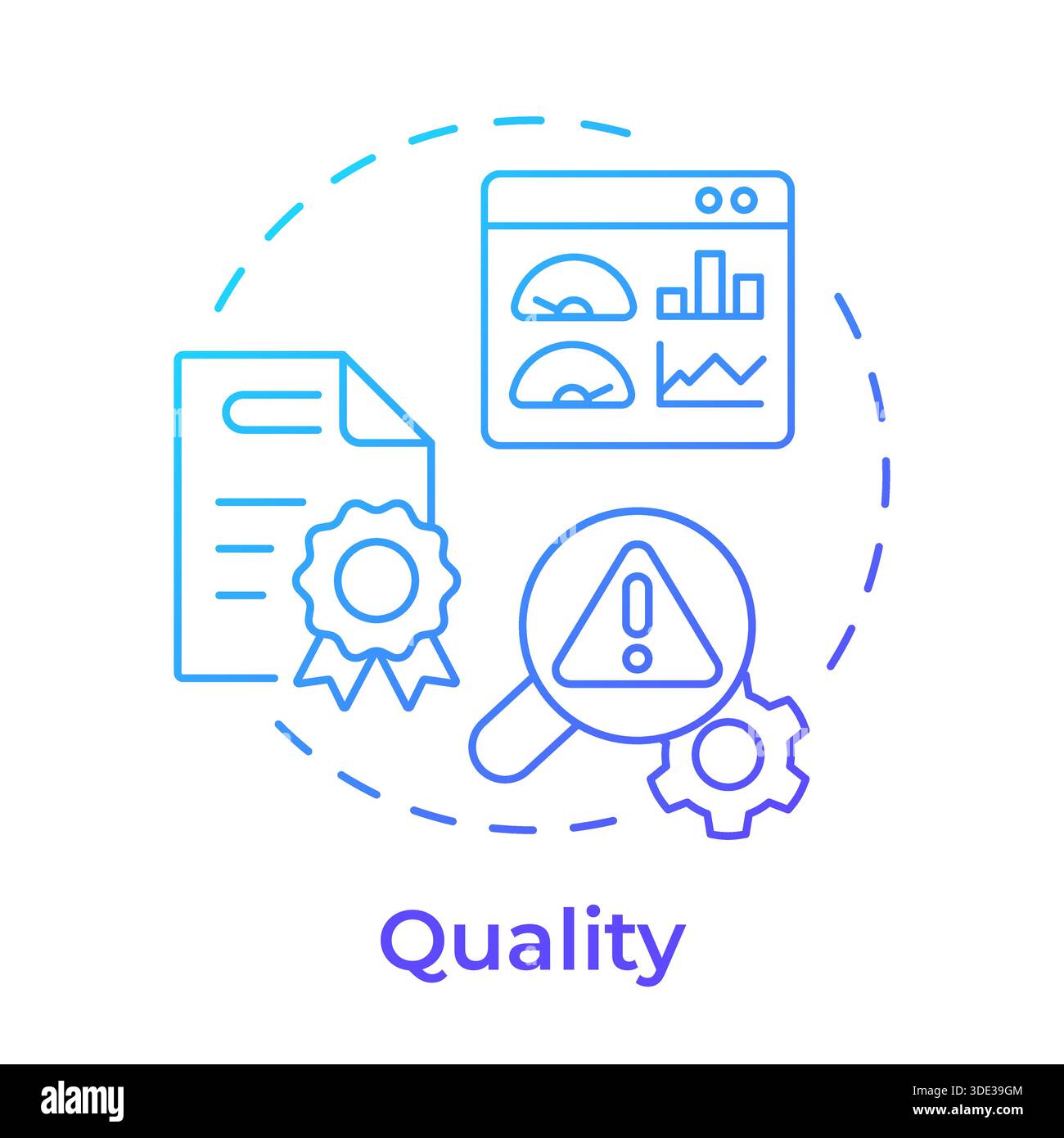Quality blue gradient concept icon Stock Vector