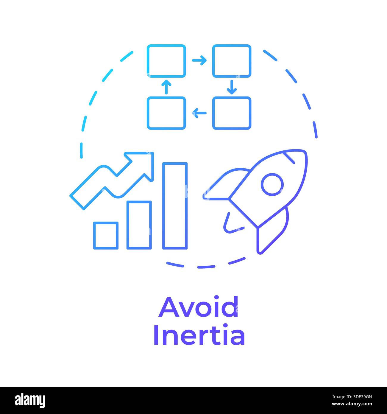 Avoid inertia blue gradient concept icon Stock Vector Image & Art - Alamy