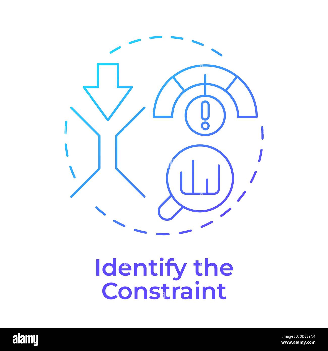 Identify the constraint blue gradient concept icon Stock Vector