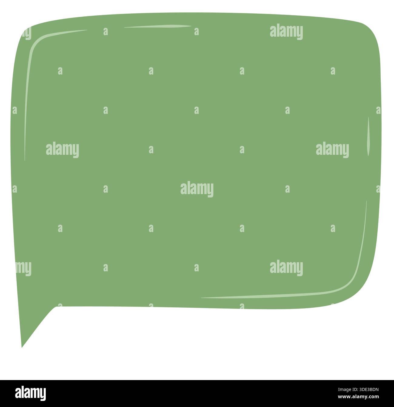 Green Fluid Hand Drawn Message Sticker Stock Vector