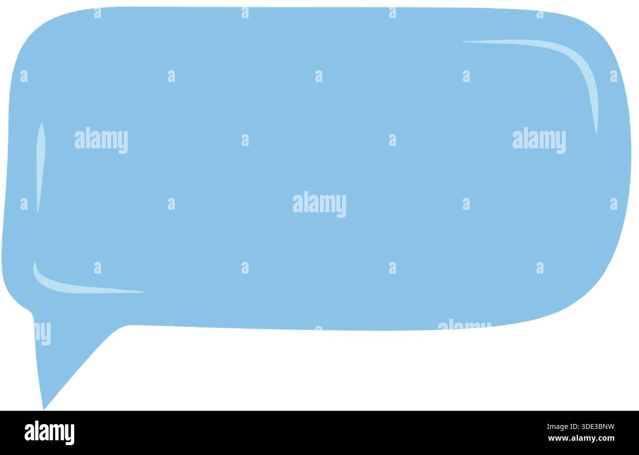 Blue Hand Drawn Organic Speech Bubble Stock Vector