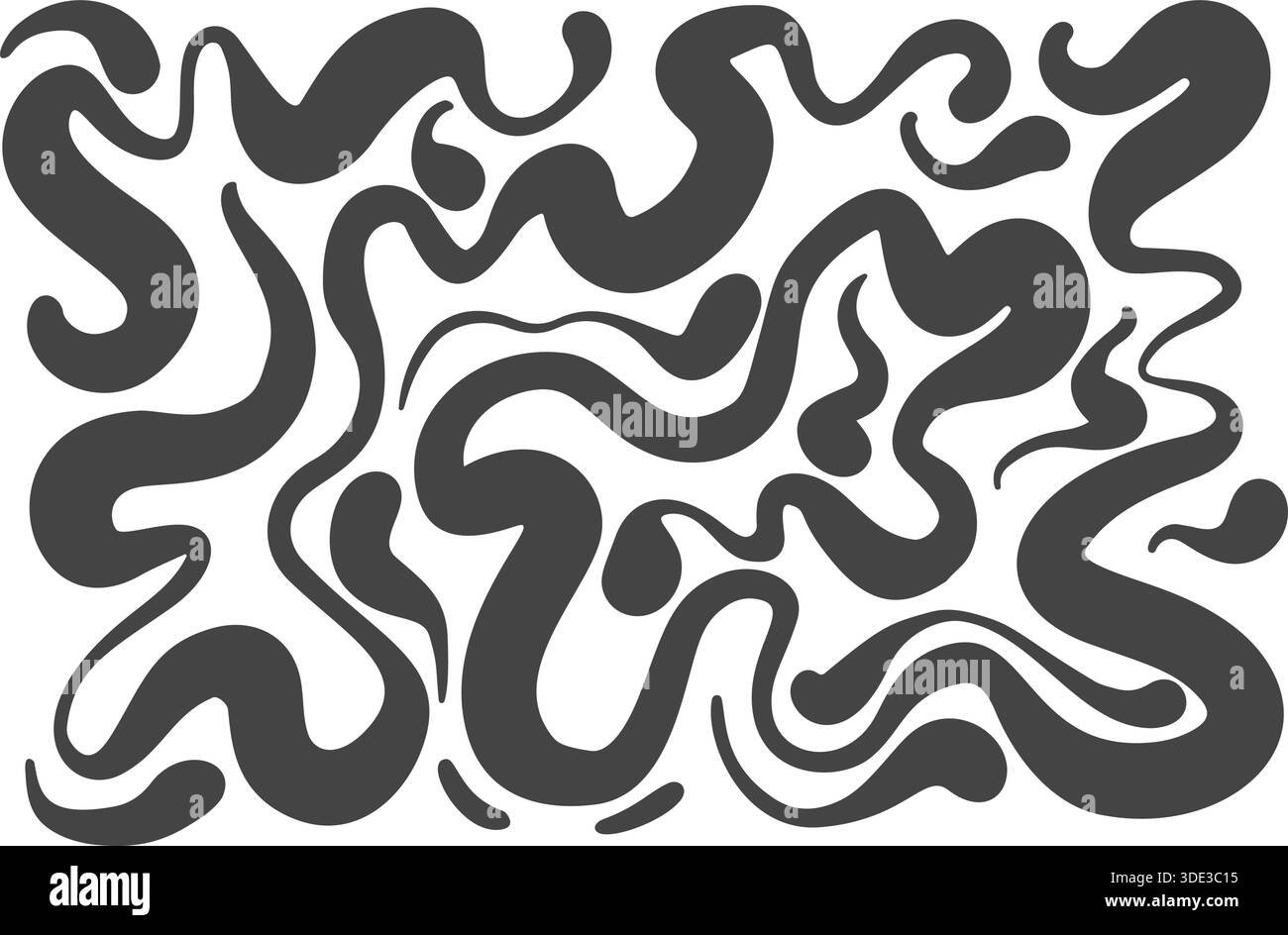 Abstract organic shapes and fluid forms. Dynamic splash pattern. Bold graphic elements with irregular curves for modern design projects and creative Stock Vector