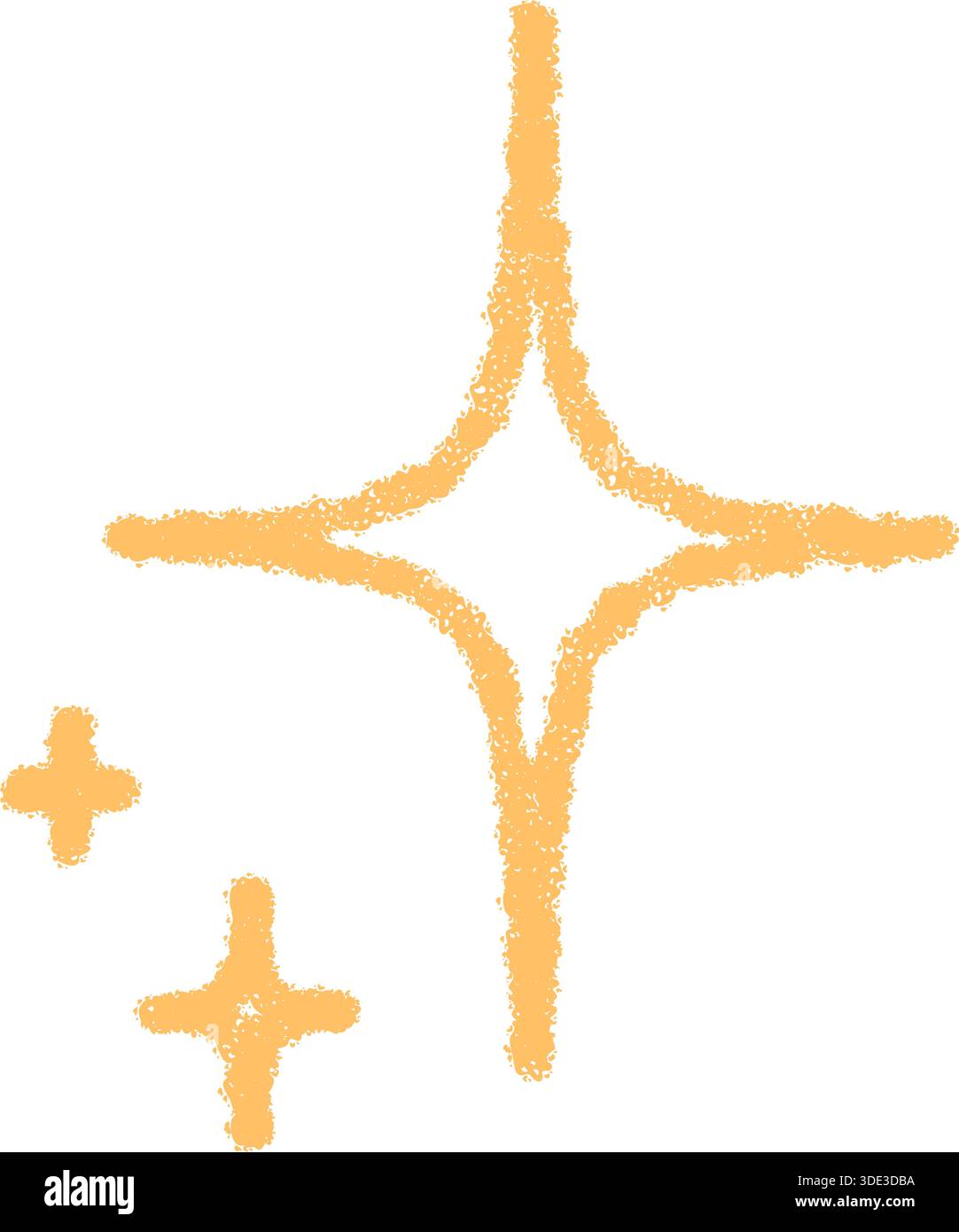 Crayon Sketch Star Outline Symbol Stock Vector