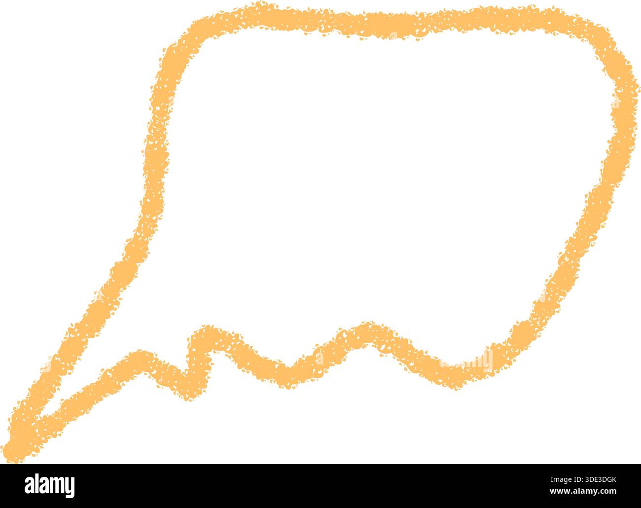 Wavy Chalk Speech Balloon Outline Icon Stock Vector
