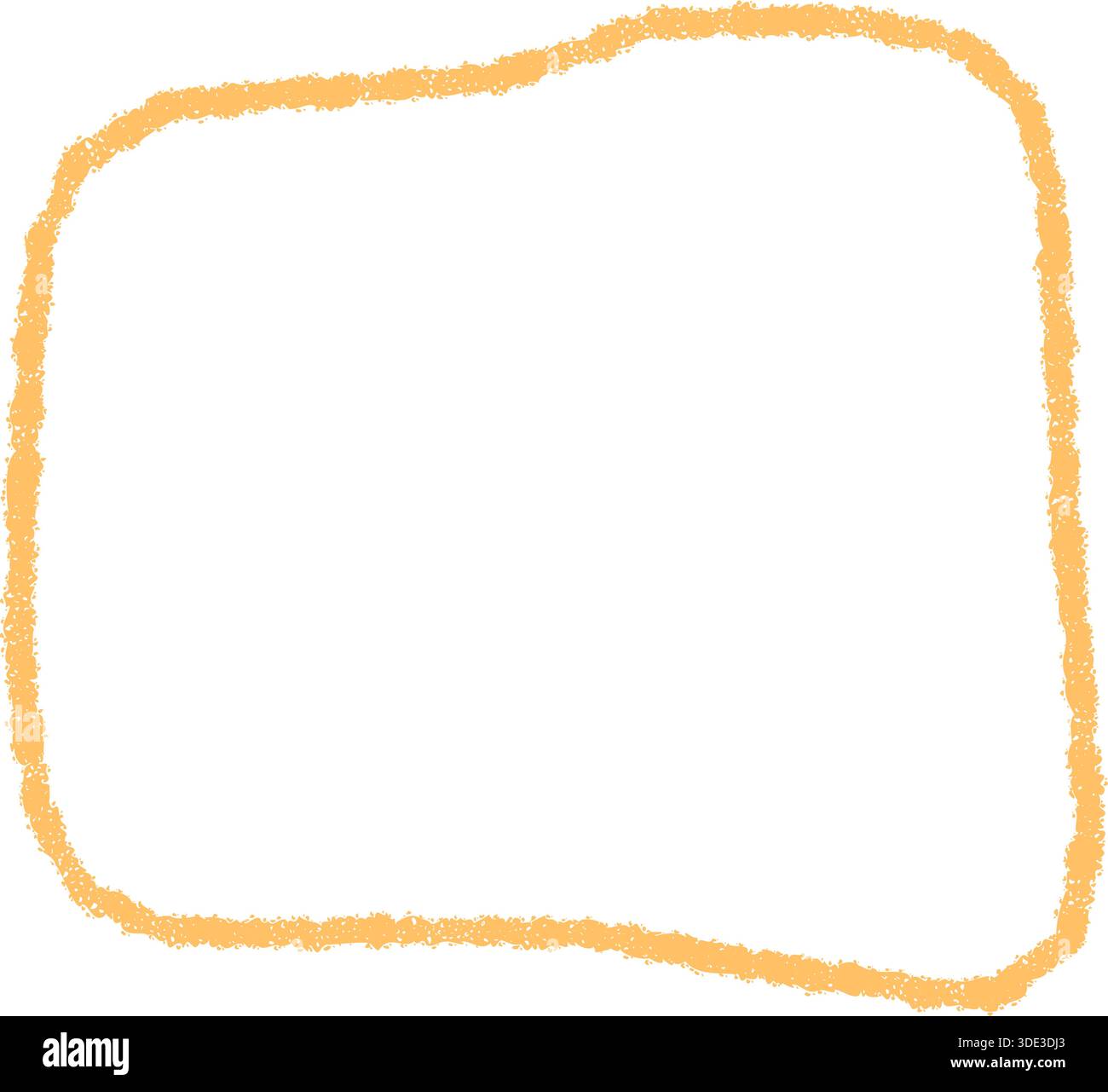 Yellow Crayon Sketch Squiggle Frame Stock Vector