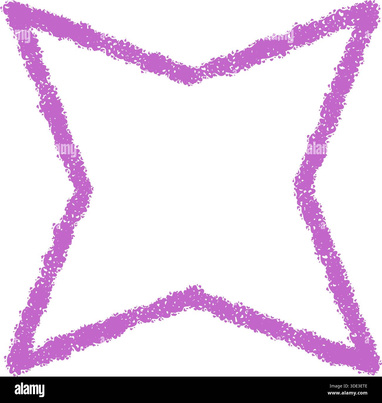 Crayon Star Outline With Festive Burst Stock Vector