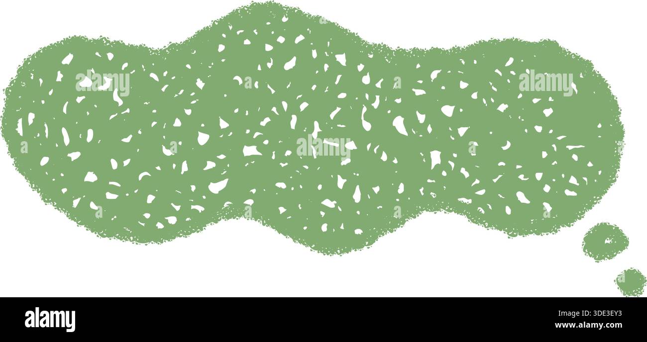 Green Crayon Speech Cloud Sketch Stock Vector