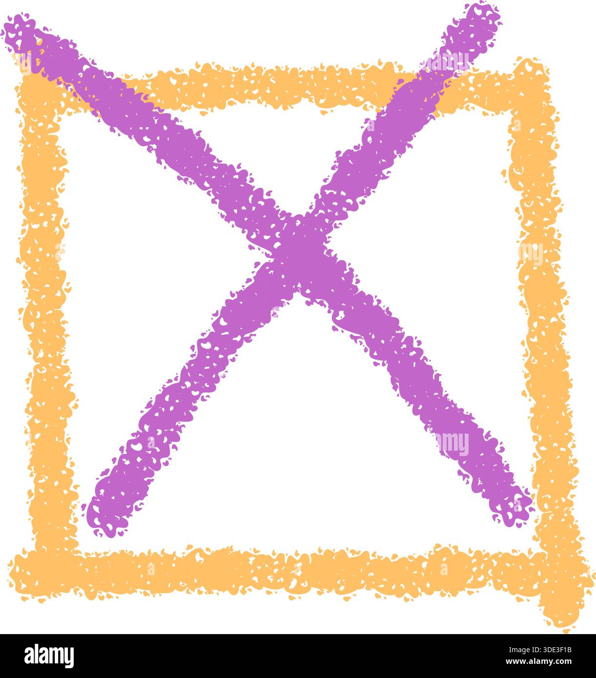 Chalk Sketch Square Check Box Cross Stock Vector