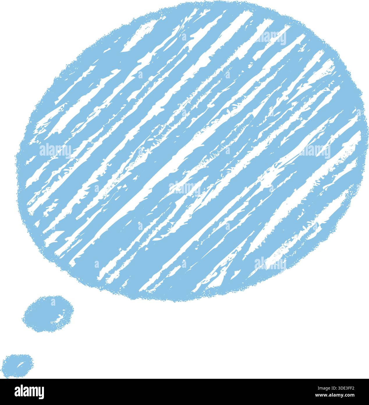 Blue Crayon Scribble Speech Balloon Stock Vector