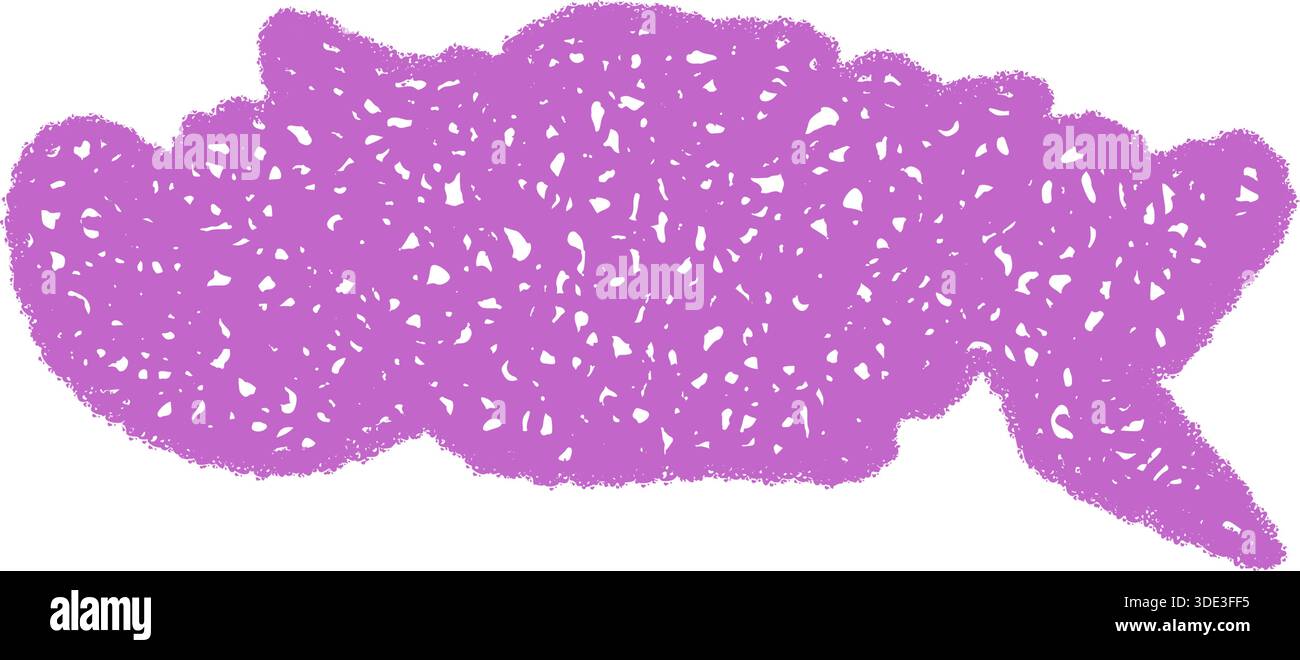 Purple Crayon Squiggle Speech Bubble Stock Vector