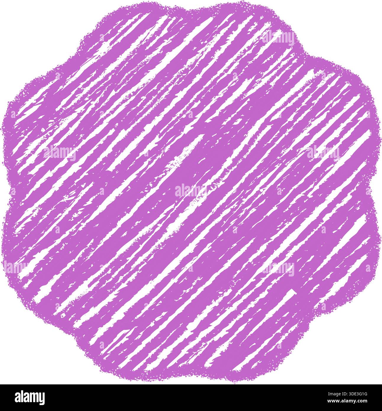 Groovy Crayon Sketch Scallop Border Shape Stock Vector