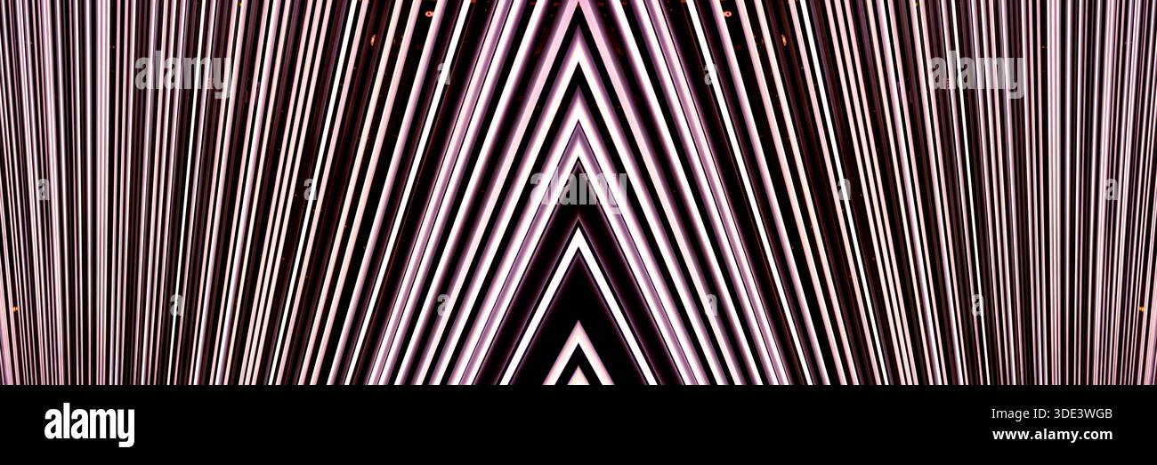 abstract straight neon lights on dark background Stock Photo