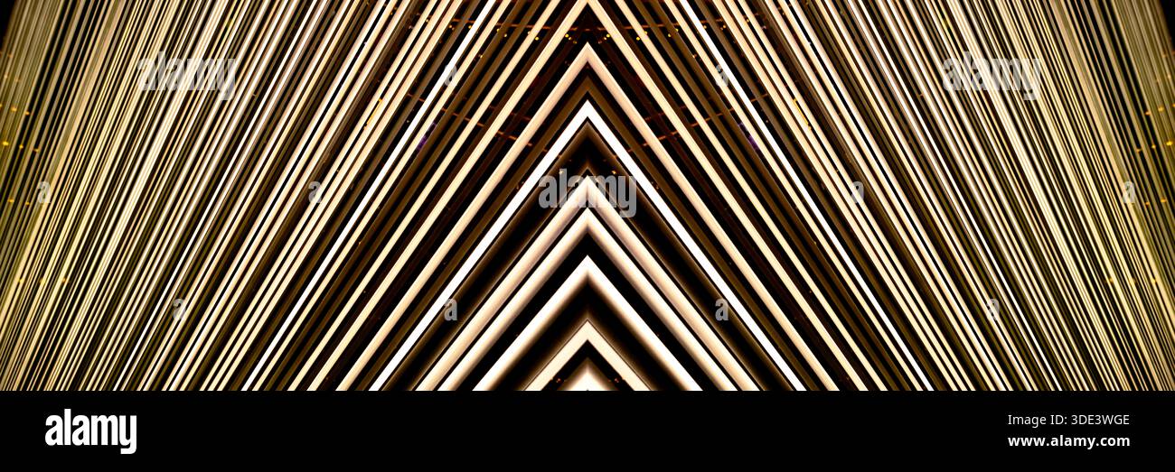 abstract straight neon lights on dark background Stock Photo