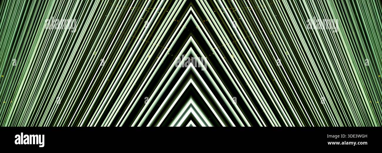 abstract straight neon lights on dark background Stock Photo