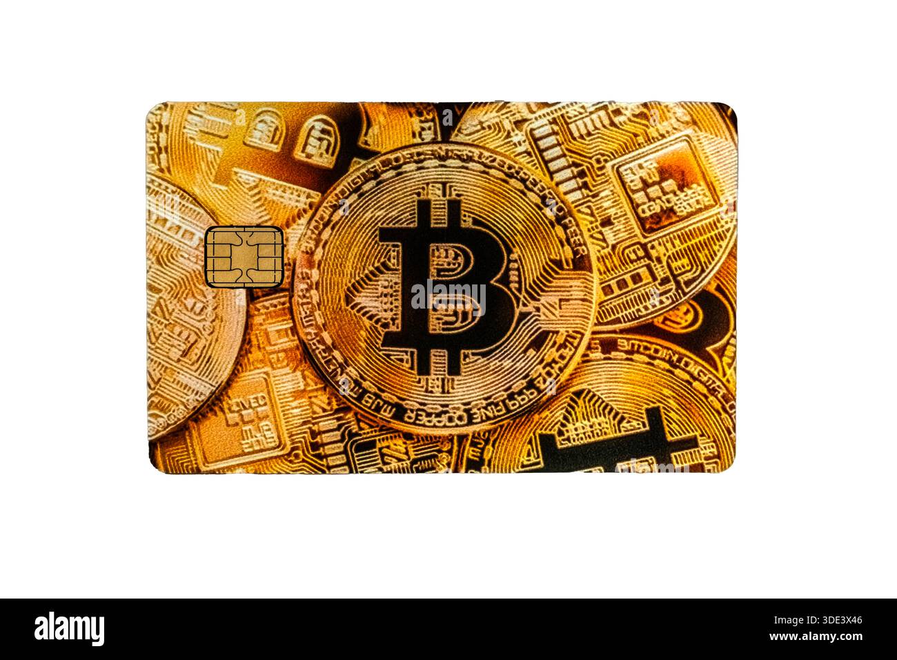Bitcoin paying symbol. Bank bitcoin cryptocurrency card as shopping and  trading concept Stock Photo - Alamy
