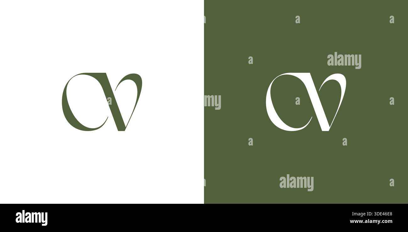 Elegant and luxurious CV letter initial logo design Stock Vector Image ...