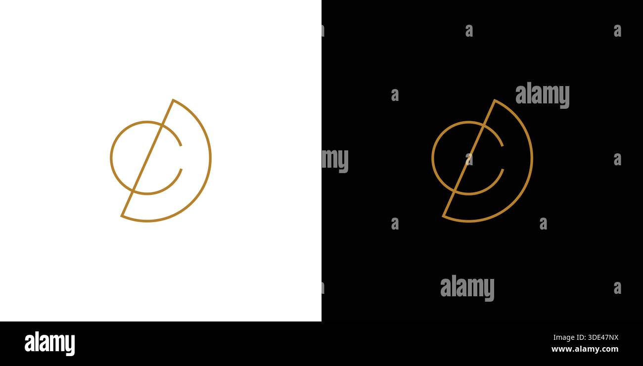 Simple and unique letter CD initials logo design Stock Vector