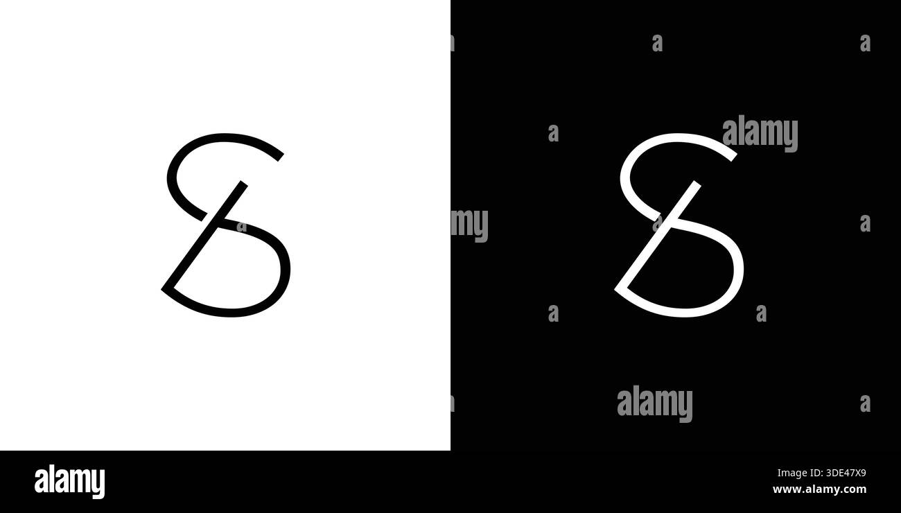 Simple and unique letter SB initials logo design Stock Vector