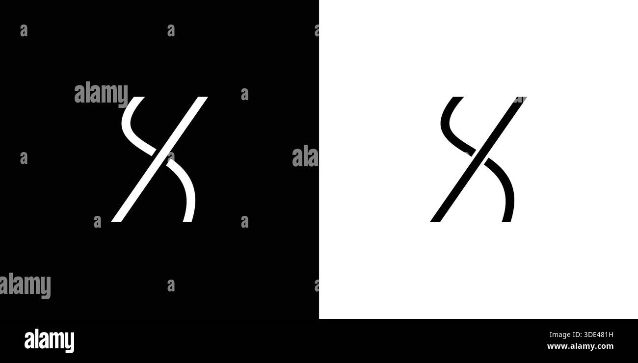 Simple and unique letter SX initials logo design Stock Vector