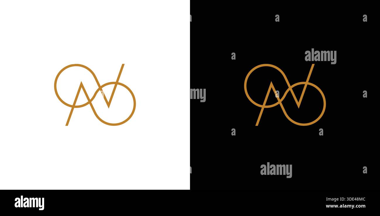 Unique and luxurious N letter initial logo design Stock Vector