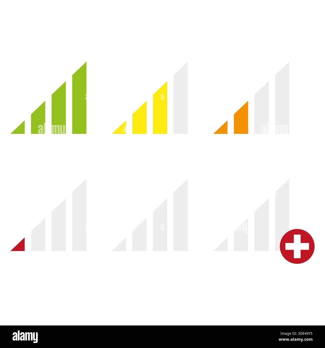 Professional mobile signal strength. Network connection Vector. Wireless internet indicator. Cellular status bar set group. EPS 10. Stock Vector