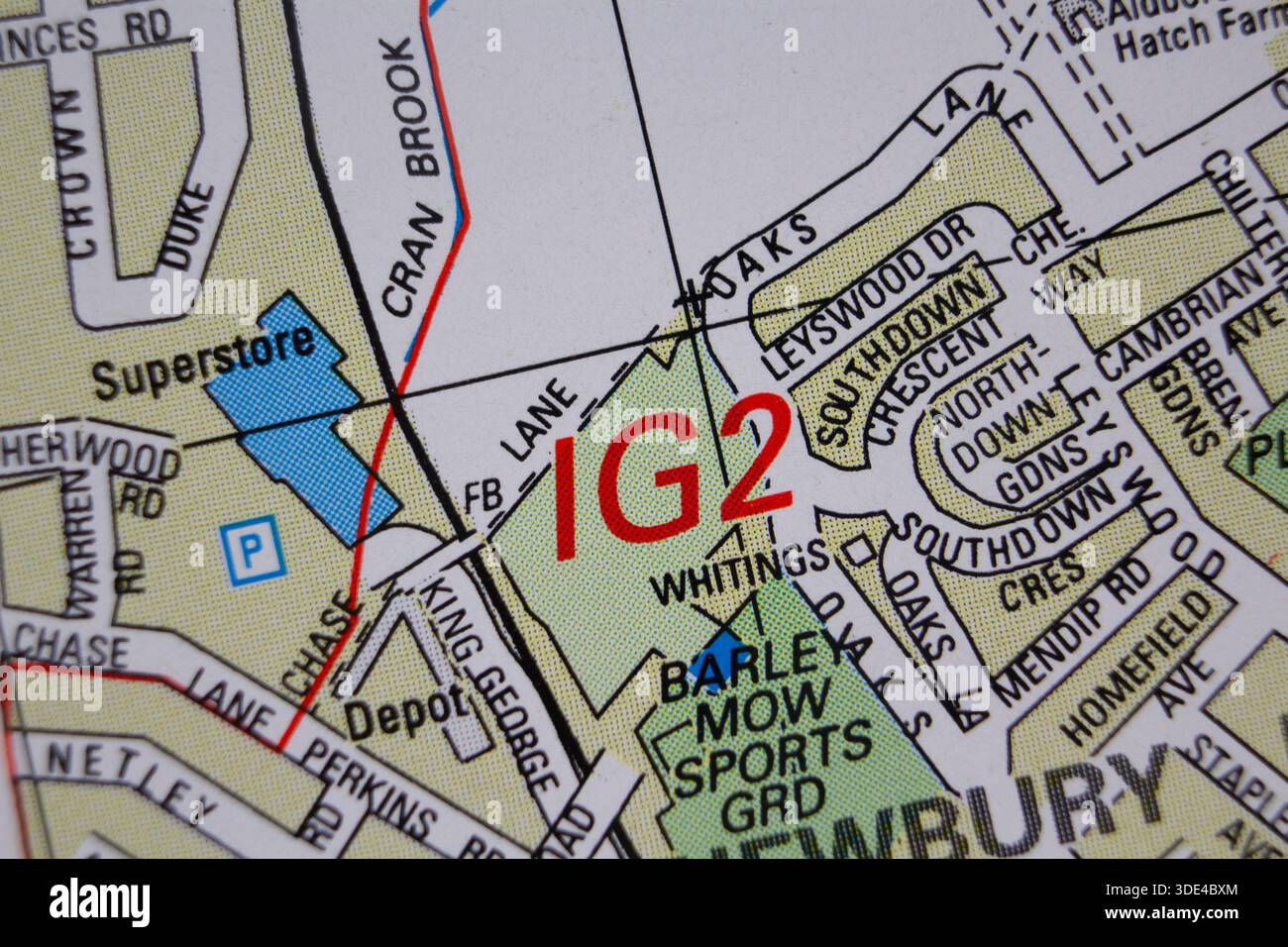 Ig2 Postcode Area Postcode map hi-res stock photography and images - Alamy