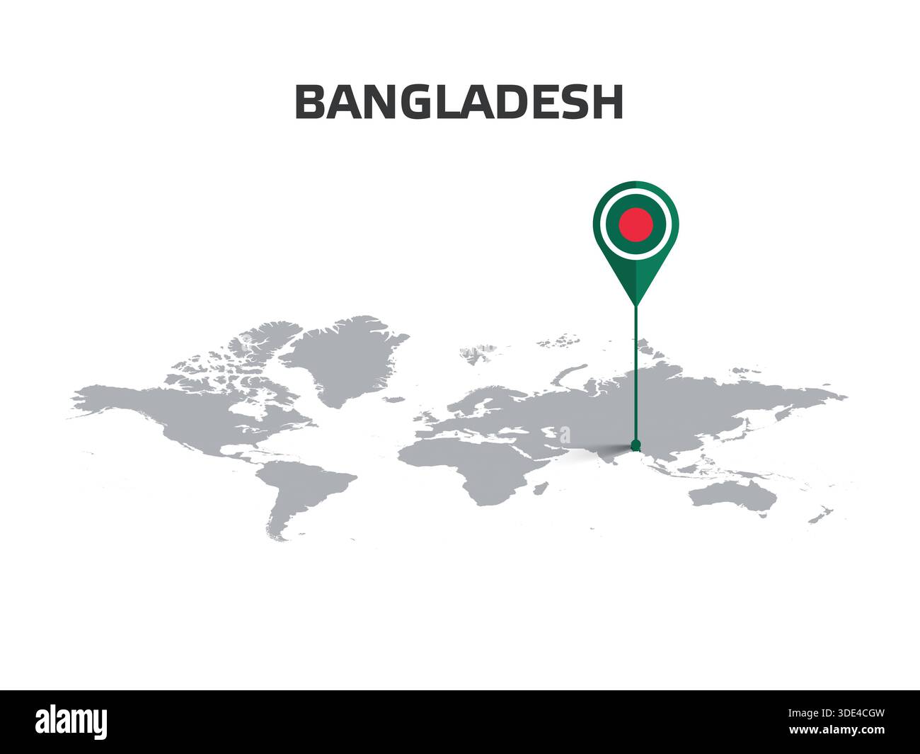BANGLADESH Location Pin On World Map With Flag In Pin S Body Stock Bangladesh Location Pin On World Map With Flag In Pins Body 3DE4CGW 