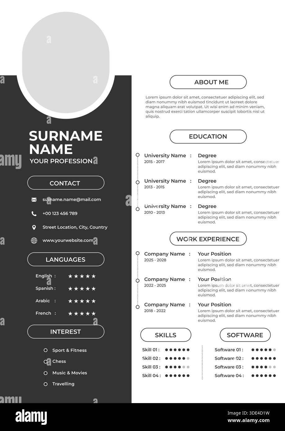 Cv Layout Drawring Modern Vector CV Design Template with Clean Layout and Professional ...