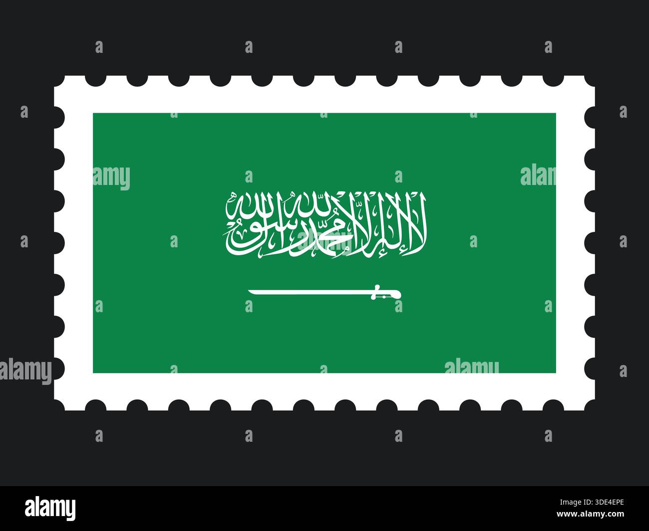 National Flag Postage Stamp Icon for SAUDI ARABIA Mail, Patriotism, and ...