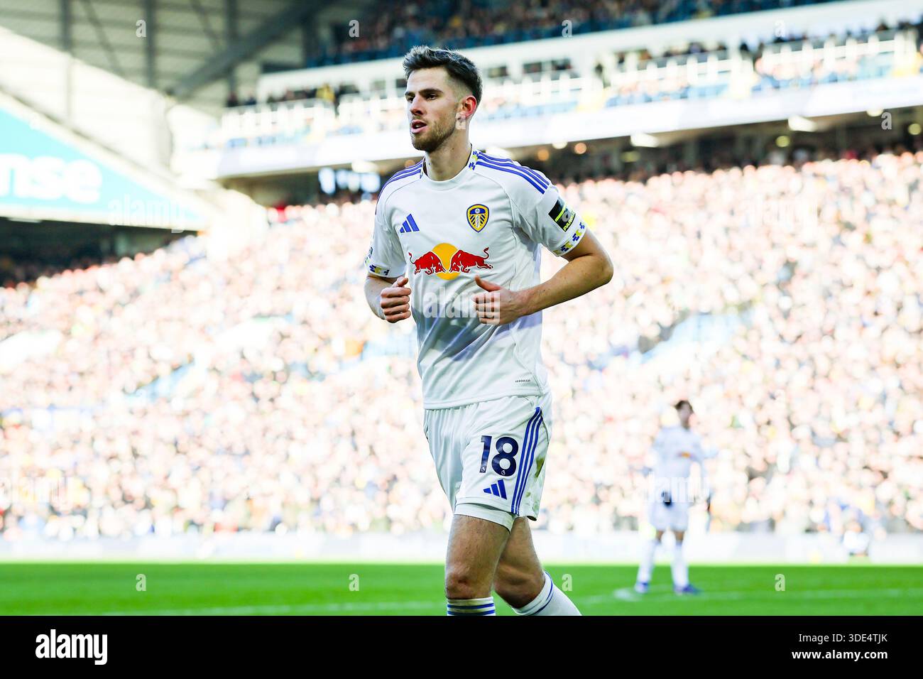 Leeds United midfielder Anton Stach (18) during the Leeds United v ...