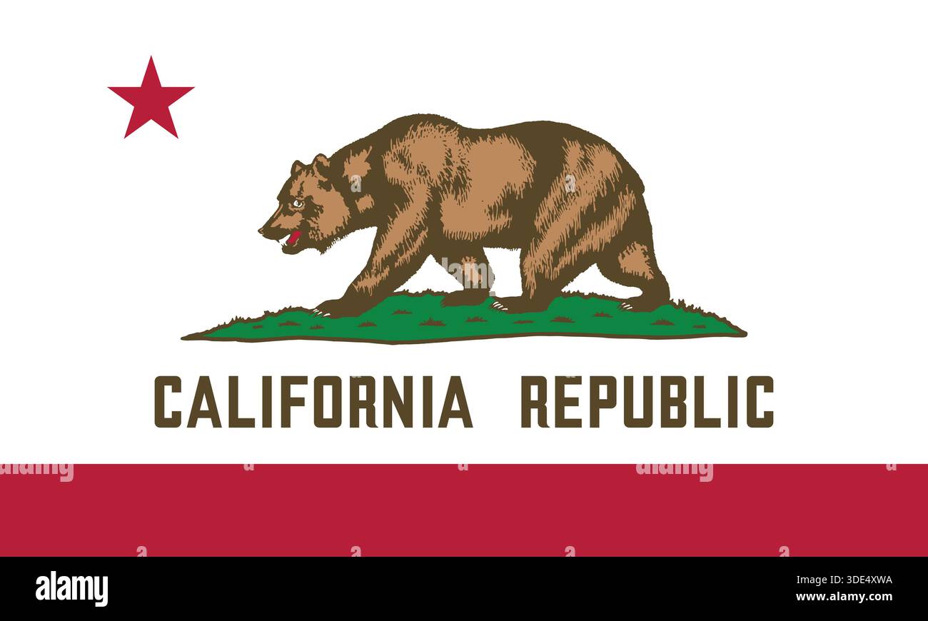 Flag of California, Official State Flag of California Vector ...