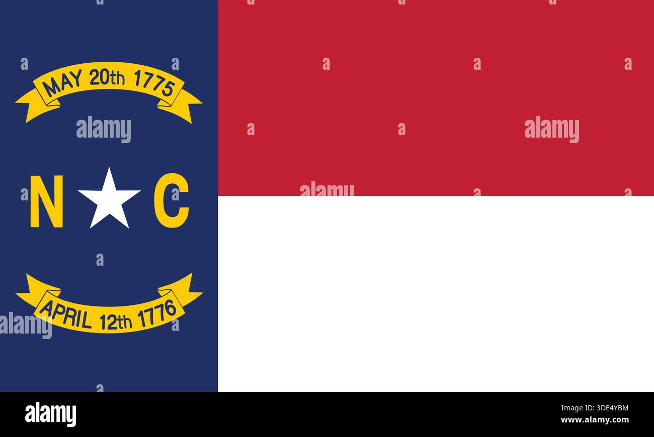Flag of North Carolina, Official State Flag of North Carolina Vector ...