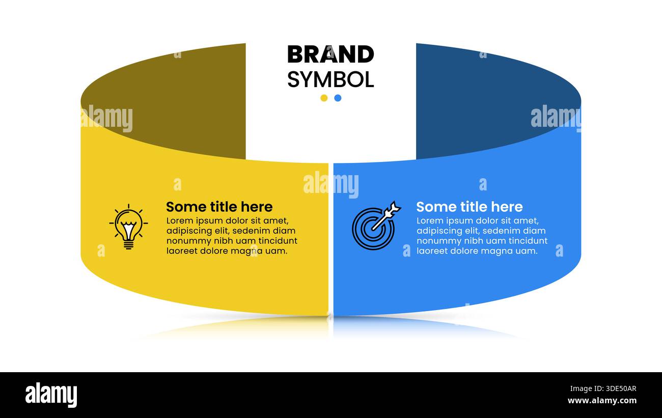 Infographic template with icons and 2 options or steps. Ribbon. Can be ...