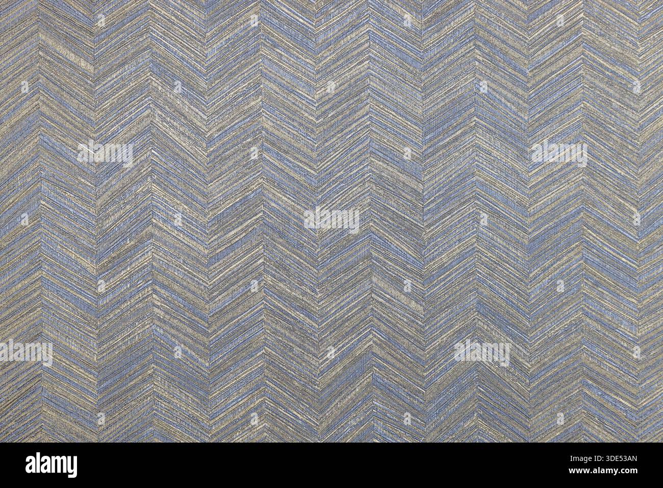 Blue Herringbone Wallcovering Texture Pattern Stock Photo