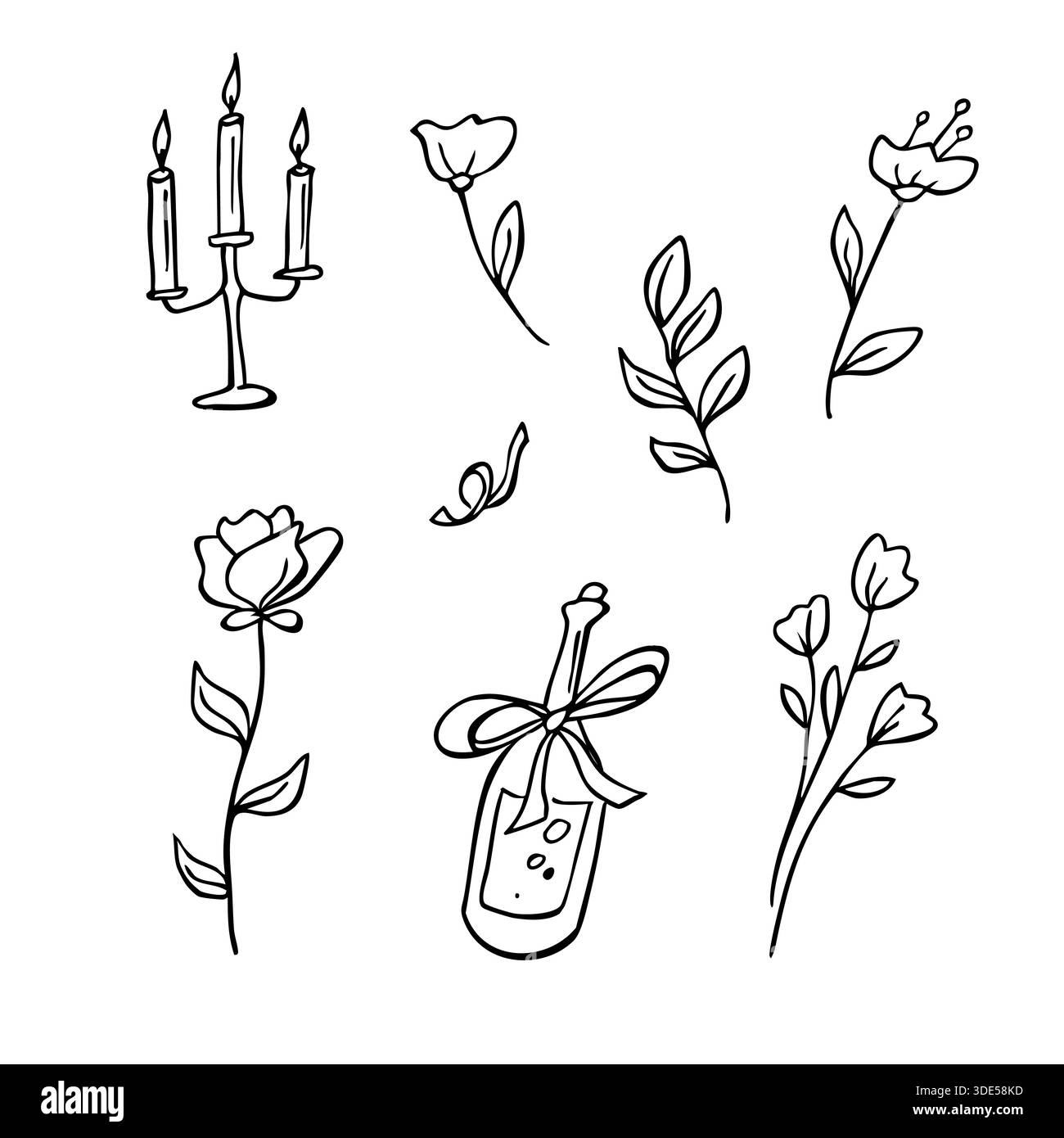 Rose wine glass flowers Black and White Stock Photos & Images - Alamy