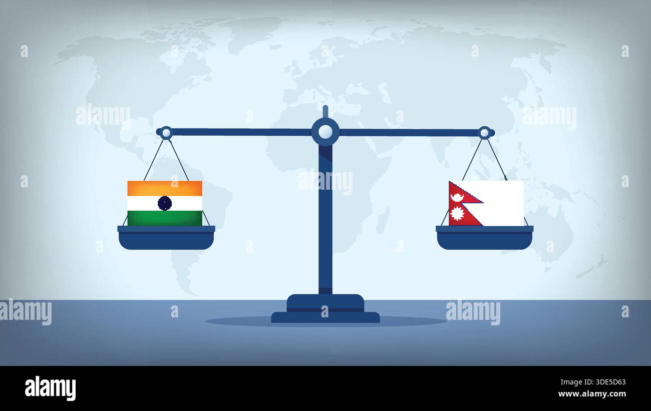Balance Scale with India vs Nepal Flags , International Relations and ...