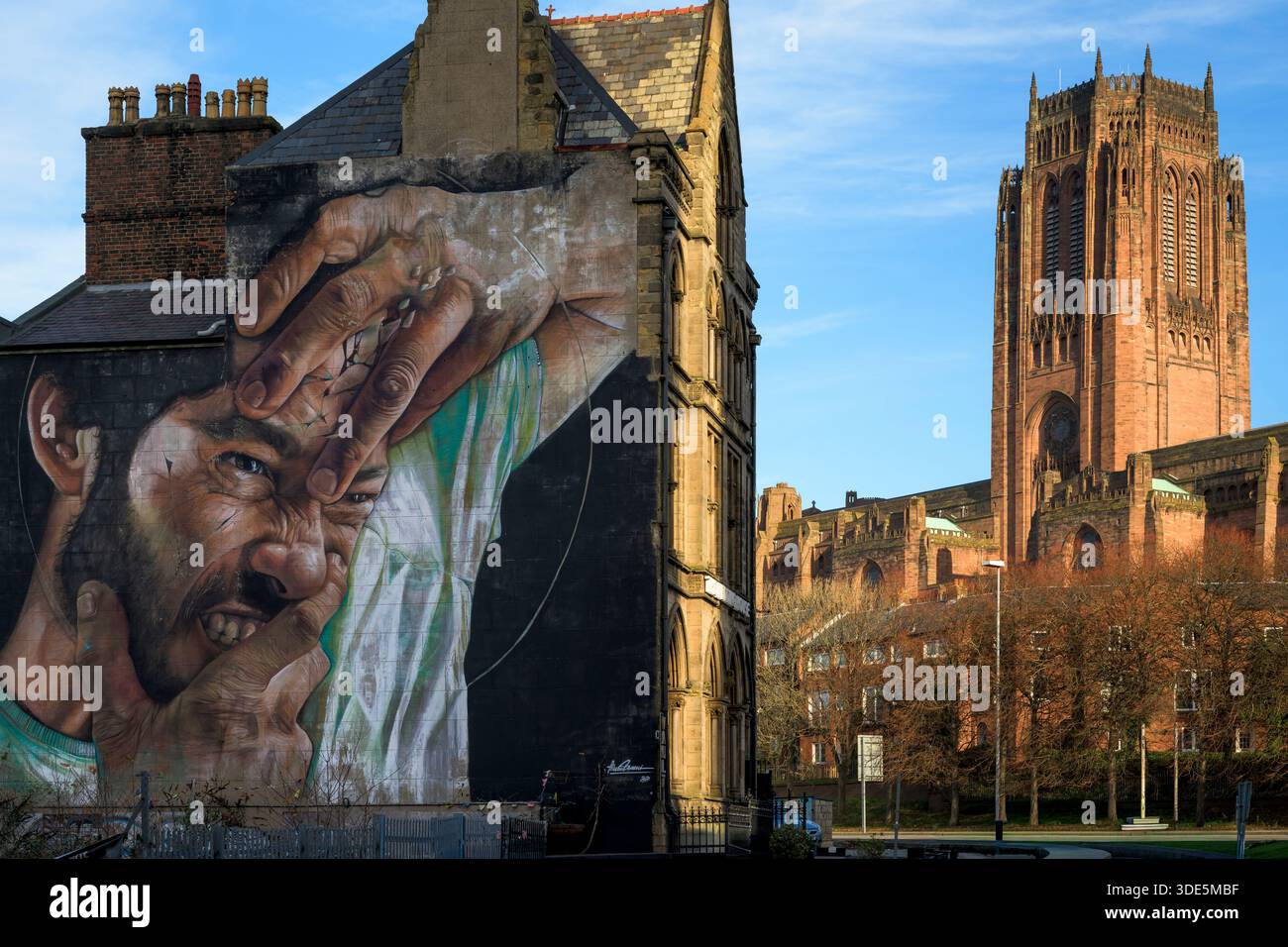 A street mural by grafitti artist Liam Bononi in Liverpool, England, United Kingdom Stock Photo