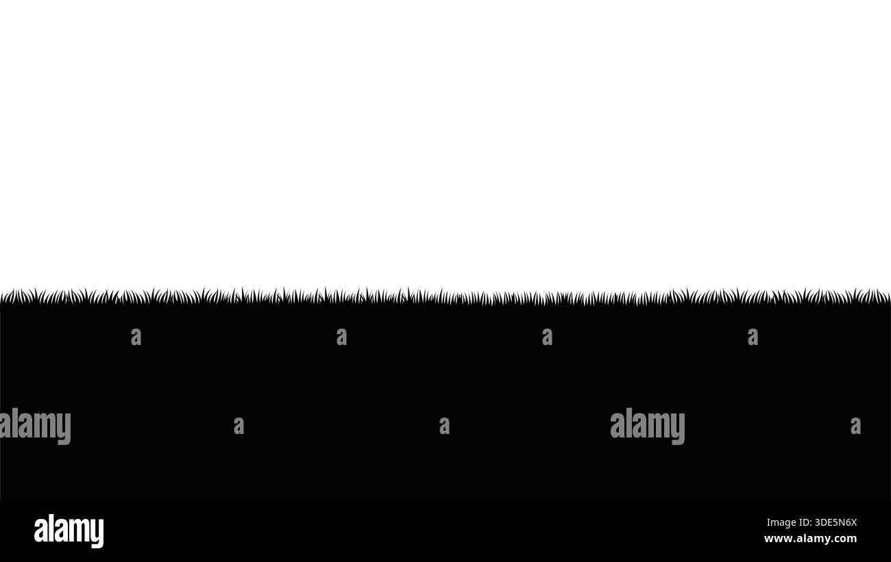 Silhouette Set Grasses Isolated on White Background Stock Vector