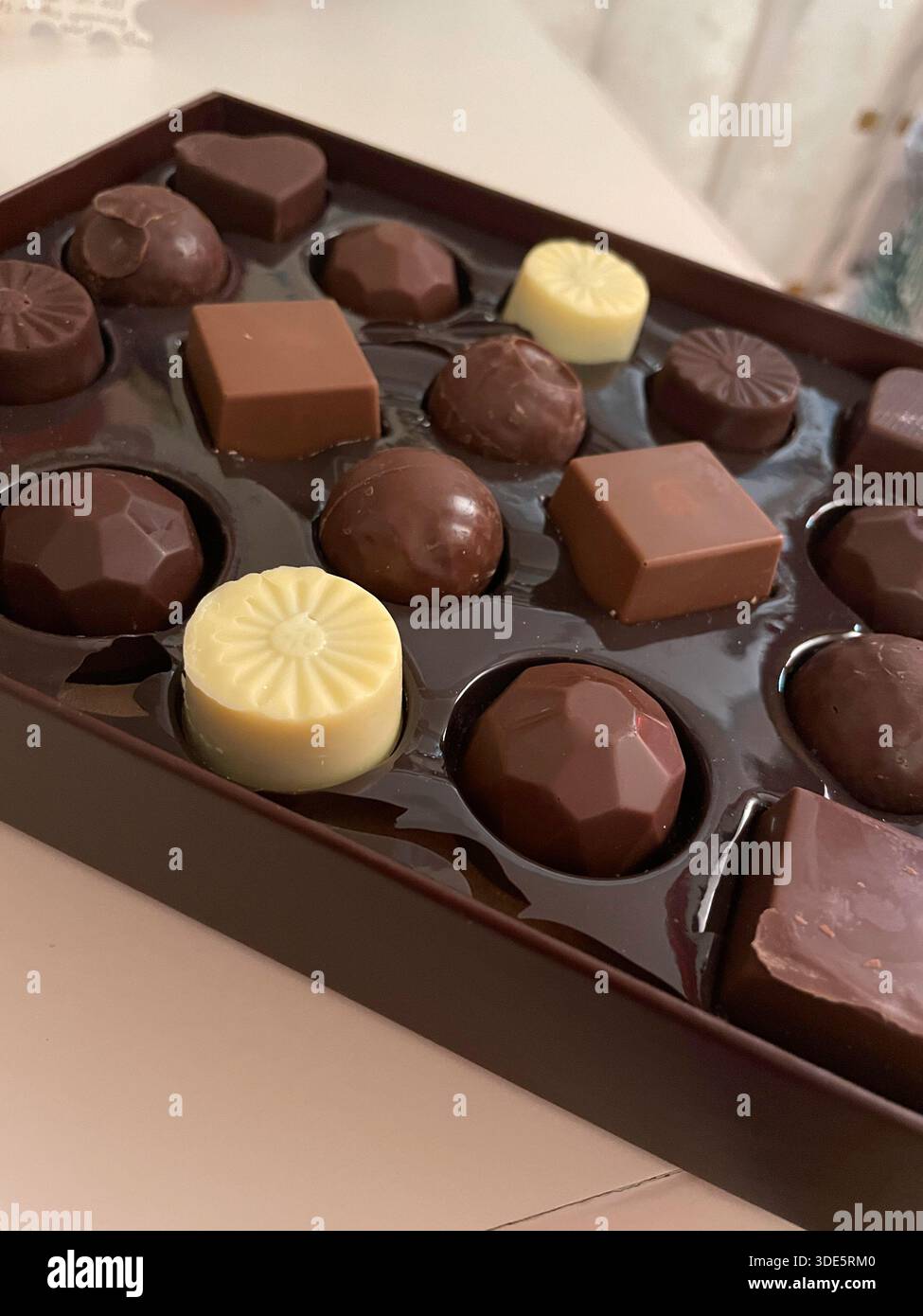 Simply Chocolate® Sending Sunshine 18pc Chocolate Box from 1-800 Flowers, 2025, USA - Smartphone Captured Stock Image