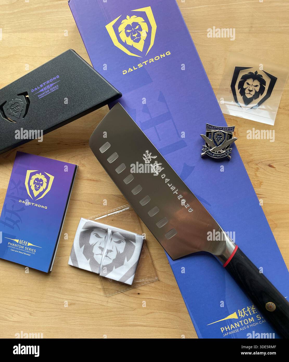 Dalstrong sells a premium Japanese ultra expensive vegetable knife that is an amazing culinary tool, 2025 - Smartphone Captured Stock Image