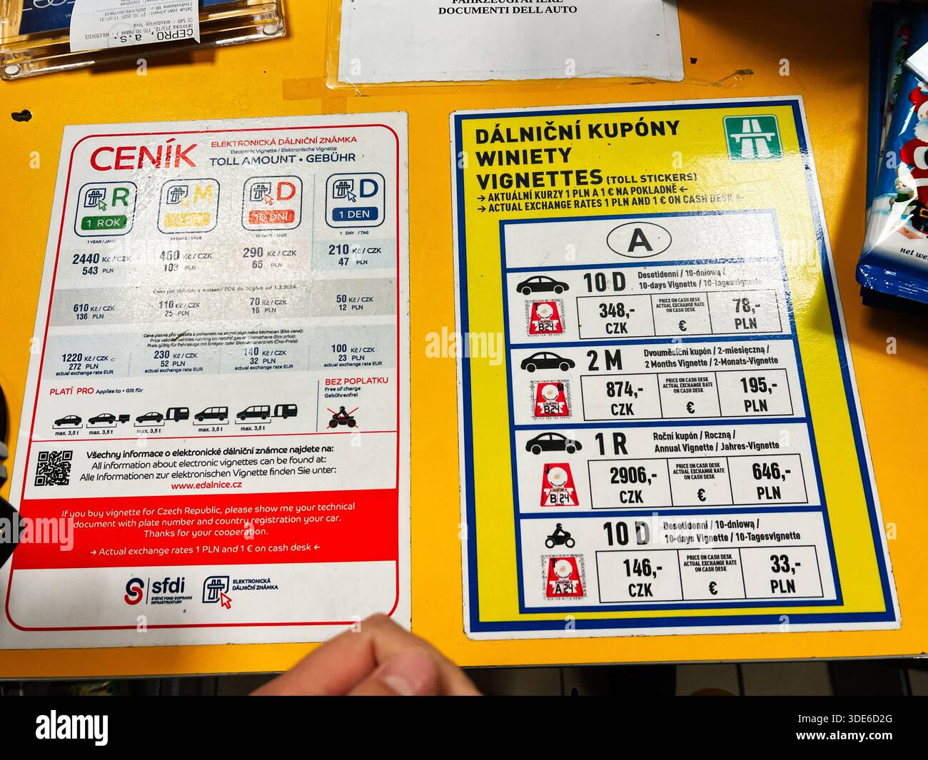 Ostrava, Czech Republic - November 29, 2025: Bright price charts show toll  rates and vignette options in Czech with bold colors and numeric details  Stock Photo - Alamy
