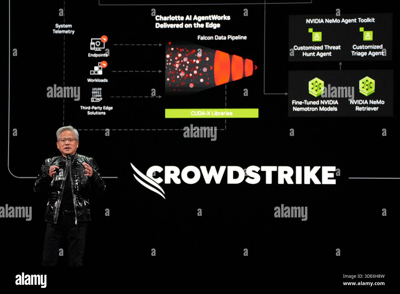 Nvidia founder and CEO Jensen Huang speaks during a Nvidia news ...