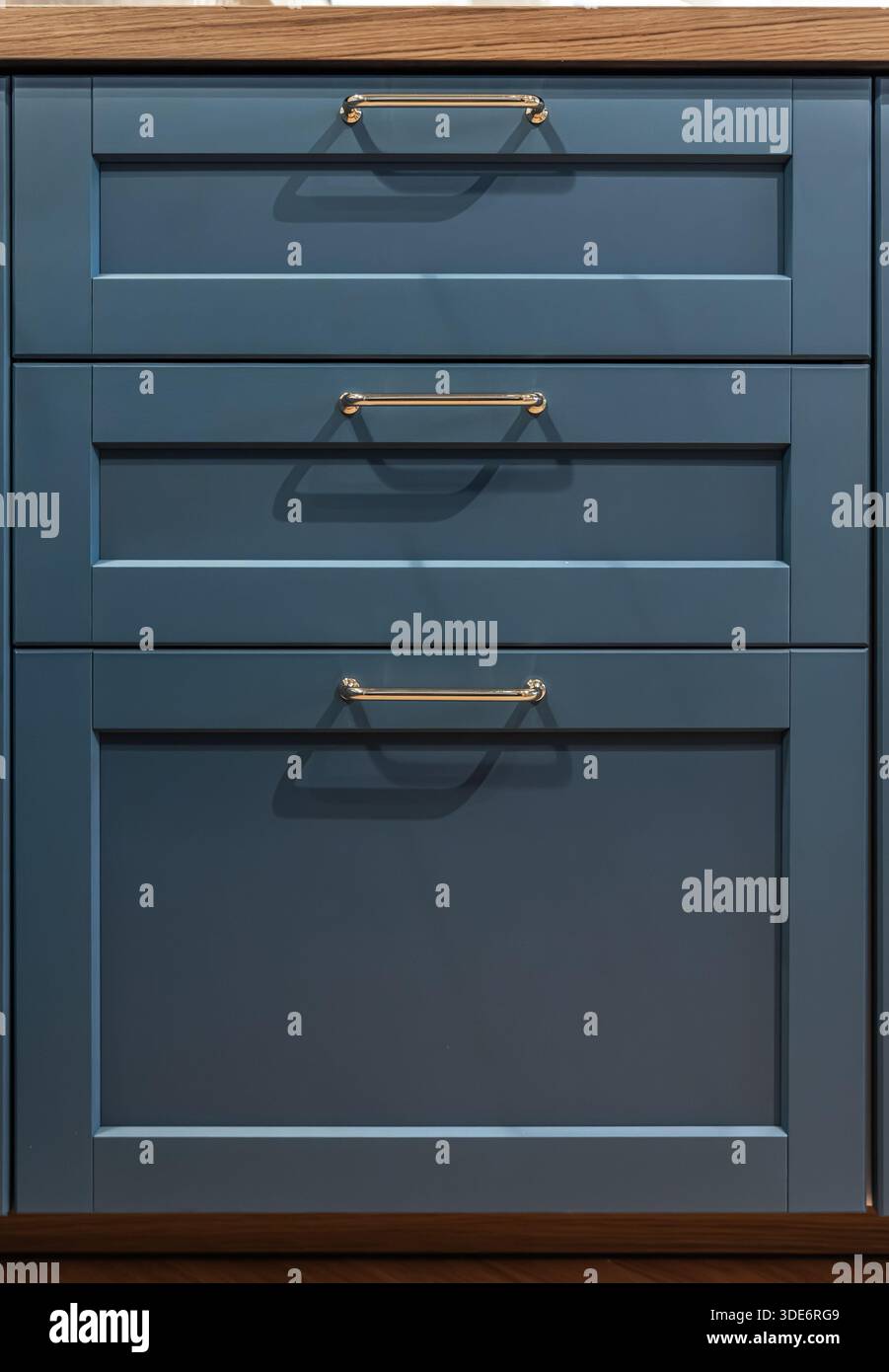 Blue kitchen base cabinet hi-res stock photography and images - Alamy