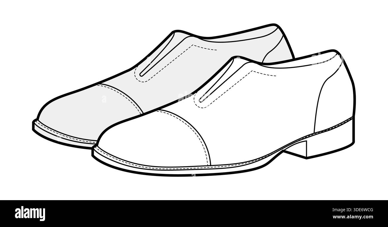 Dress shoe mens formal sketch pair. Classic lace up leather suit footwear  smart office style. Technical fashion illustration CAD mockup sketch vector  women unisex isolated Stock Vector Image & Art - Alamy