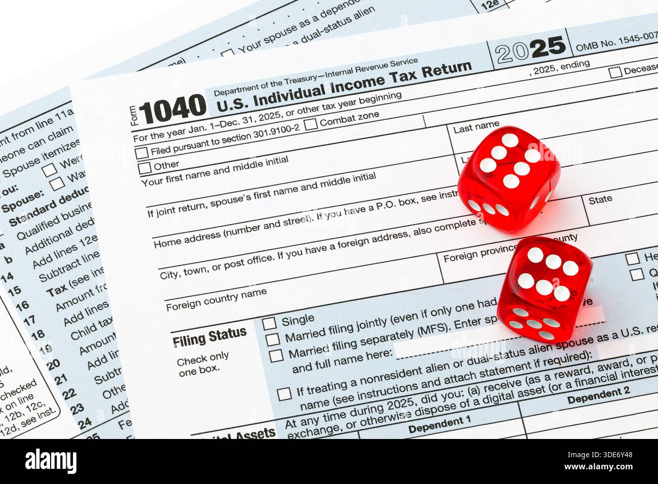 United States - January 2, 2026; IRS individual Income Tax Return Form ...