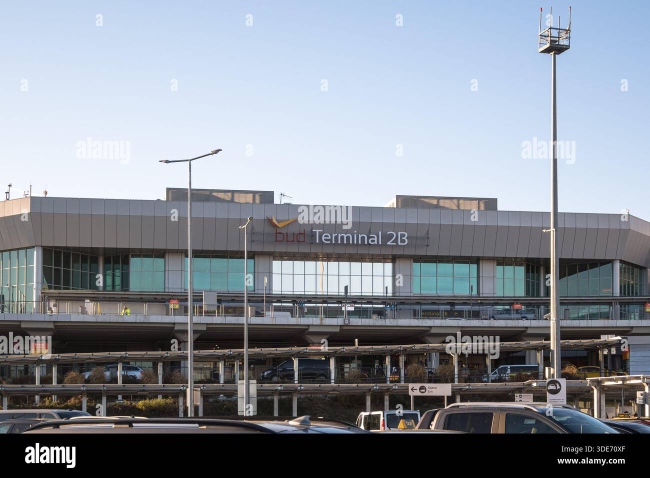 The exterior of the Terminal 2B building at Ferenc Liszt International Airport in Budapest, Hungary Stock Photo
