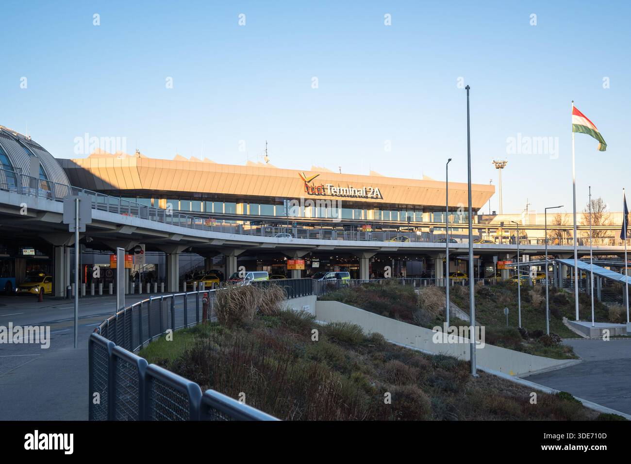 The exterior of the Terminal 2A building at Ferenc Liszt International Airport in Budapest, Hungary Stock Photo