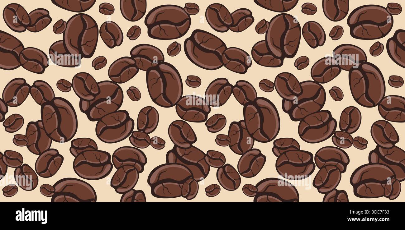 Coffee beans seamless pattern vector design. Coffee Background vector Stock Vector