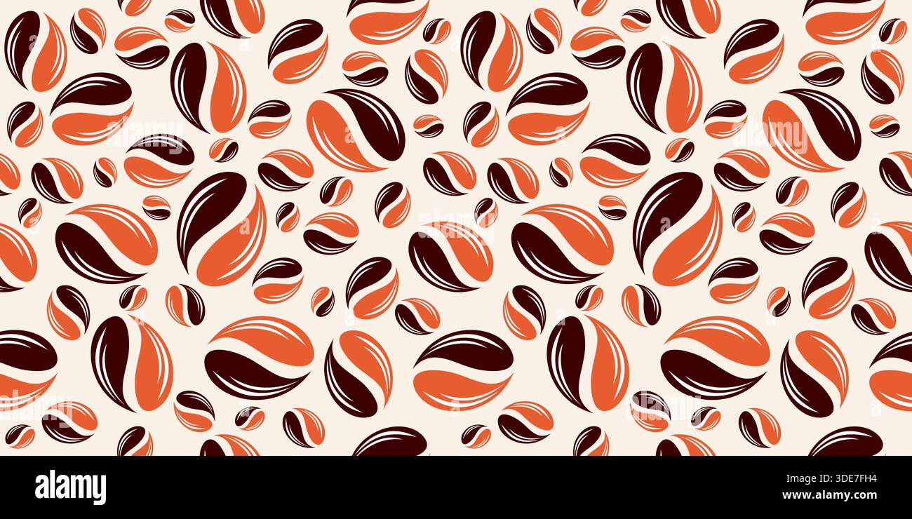Coffee beans seamless pattern vector design. Coffee shop Background vector Stock Vector
