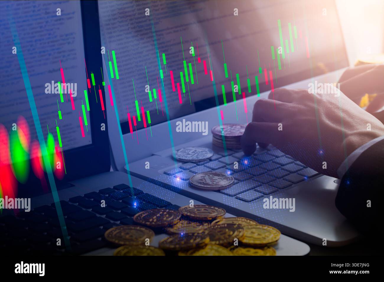 Modern way of exchange. Bitcoin is convenient payment in global economy  market. Virtual digital currency and financial investment trade concept.  Abstr Stock Photo - Alamy